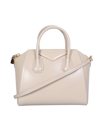 Shop Givenchy Timeless Antigona Mini Leather Bag In Neutrals