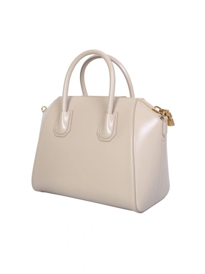 Shop Givenchy Timeless Antigona Mini Leather Bag In Neutrals