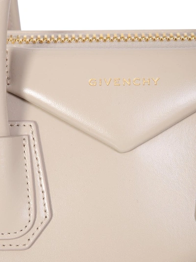 Shop Givenchy Timeless Antigona Mini Leather Bag In Neutrals