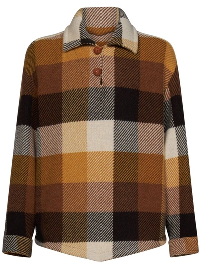 Shop Etro Beige Wool Blend Anorak Jacket In Brown