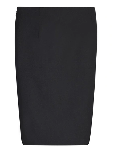 Shop Dsquared2 Dana Skirt With Lace Detailing In Virgin Wool In Black