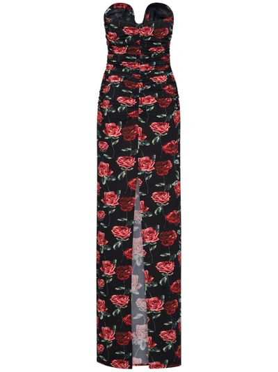 Shop Magda Butrym Black Floral-print Maxi Dress