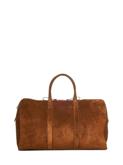 Shop Tom Ford Brown Calfskin Leather Suitcase