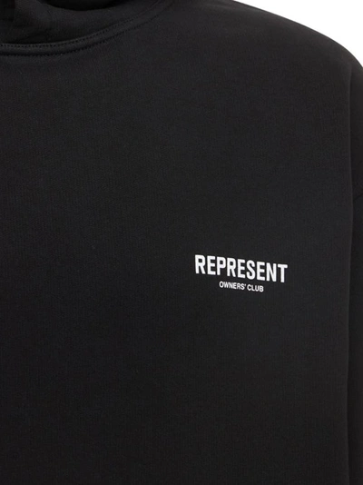 Shop Represent Cotton Sweatshirt With Logo Print In Black