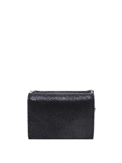 Shop Stella Mccartney Alternative Material To Leather Wallet With Iconic Chain In Black