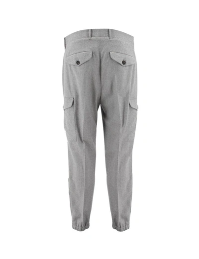 Shop Brunello Cucinelli Sartorial Trousers With Cargo Pockets In Grey