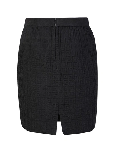 Shop Givenchy Jacquard 4g Motif Straight Skirt In Black