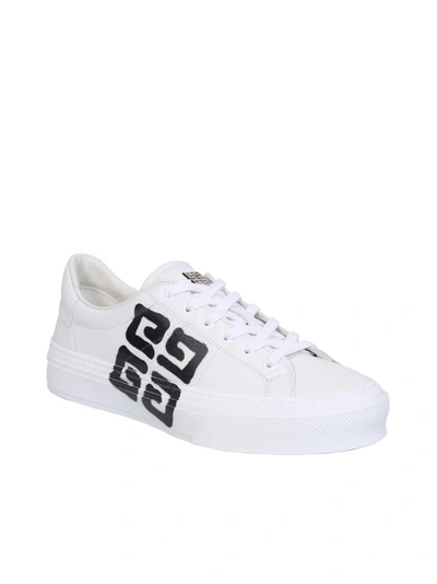 Shop Givenchy City Sport Leather Sneakers In White