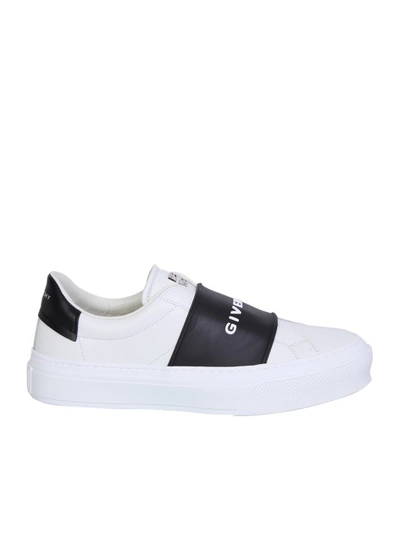 Shop Givenchy White And Black City Sport Sneakers