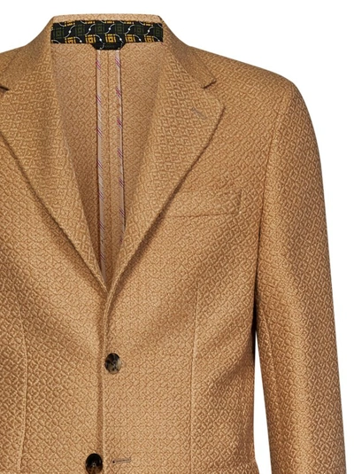 Shop Etro Beige Single-breasted Jacket In Brown