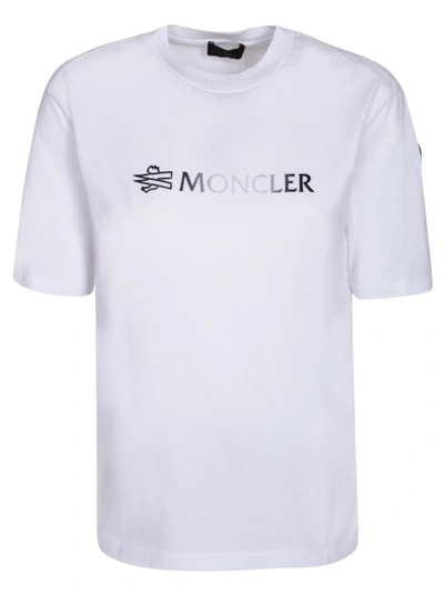 Shop Moncler Logo T-shirt Made Of Cotton In White