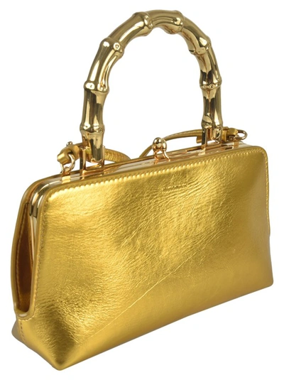 Shop Jil Sander Goji Bamboo Clutch Bag In Gold