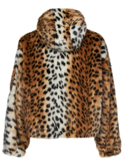 Shop Givenchy Short Animalier-print Faux-fur Hooded Bomber Jacket In Brown