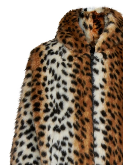 Shop Givenchy Short Animalier-print Faux-fur Hooded Bomber Jacket In Brown