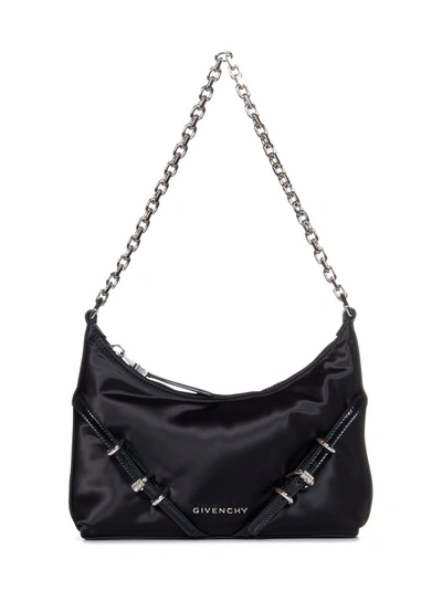 Shop Givenchy Black Bag With Silver Metal Chain Shoulder Strap