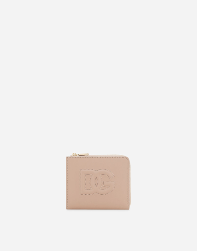 Shop Dolce & Gabbana Dg Logo Card Holder In Pale Pink