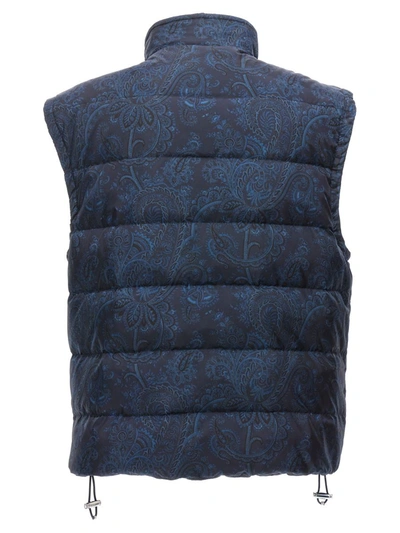 Shop Etro 'paisley' Vest In Blue