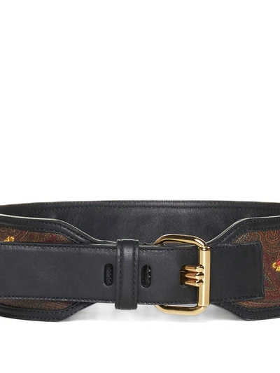 Shop Etro Belts In Black