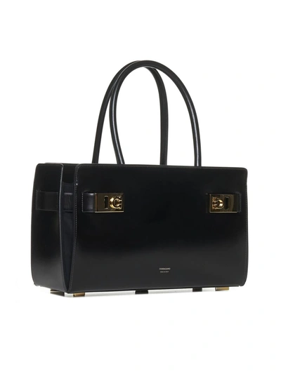 Shop Ferragamo Bags In Double Black