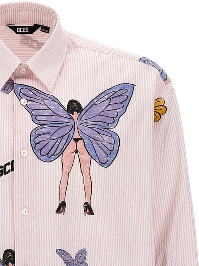 Shop Gcds 'butterfly' Shirt In Pink