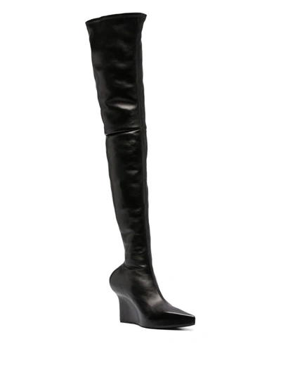 Givenchy Elevated Over-the-knee Wedge Boots In Black