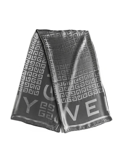 Shop Givenchy Silk Scarfs In Titanium