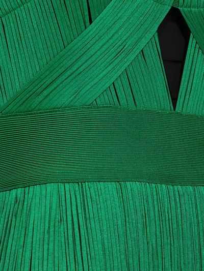 Shop Herve Leger Hervé Léger Fringed Dress In Green