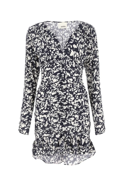 Isabel Marant 'lara' Printed Silk Mini Dress In Black