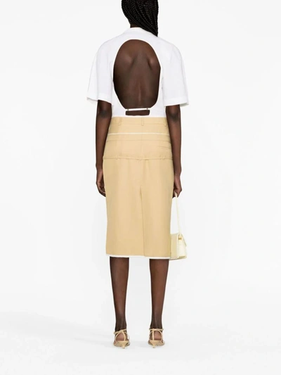 Shop Jacquemus Skirt In Beige