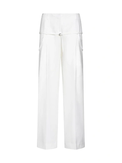 Shop Jacquemus Trousers In White
