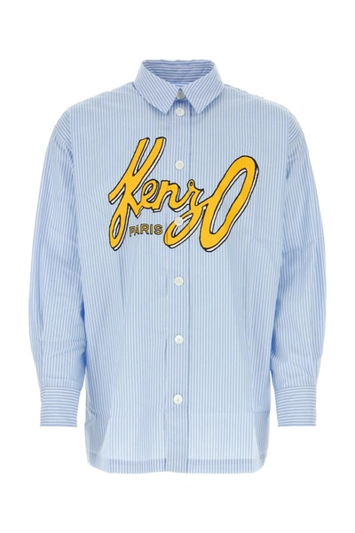 Shop Kenzo Shirts In Skyblue