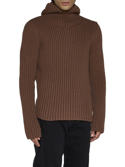 Shop Lanvin Sweaters In Chestnut