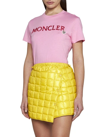 Moncler Quilted Glossed-shell Down Mini Wrap Skirt In Yellow