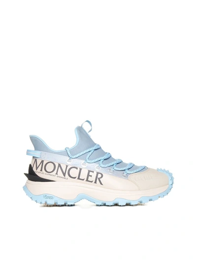 Shop Moncler Sneakers In Cipria/azzurro
