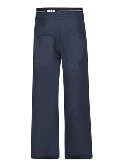 Shop Msgm Trousers In Blue