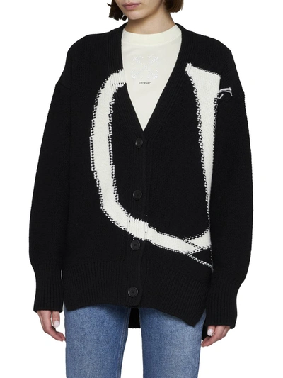 Shop Off-white Off White Sweaters In Black White A