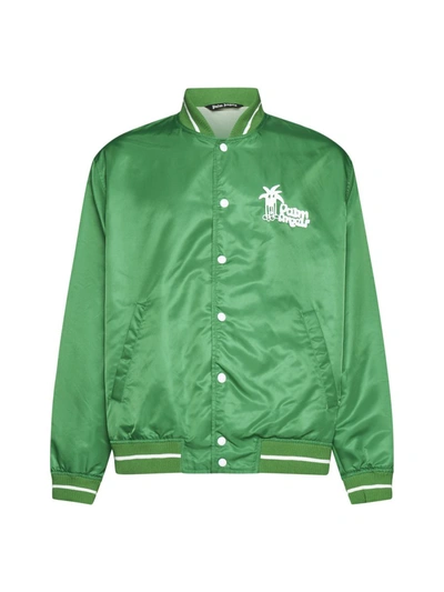 Shop Palm Angels Coats In Green White