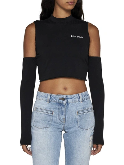 Shop Palm Angels Top In Black Off White