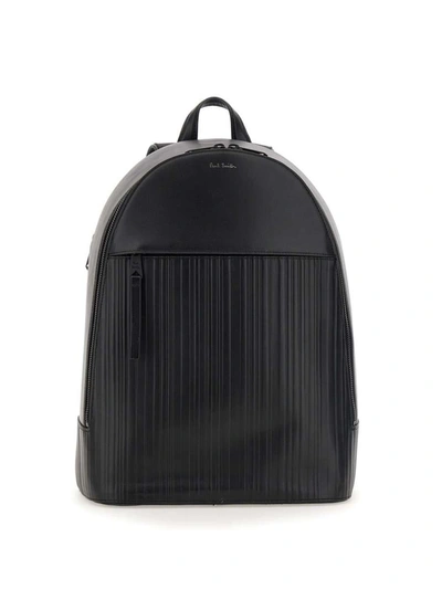 Shop Paul Smith Leather Backpack In Black
