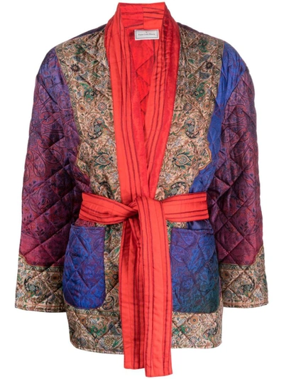 Shop Pierre-louis Mascia Silk Blend Kimono Jacket In Red