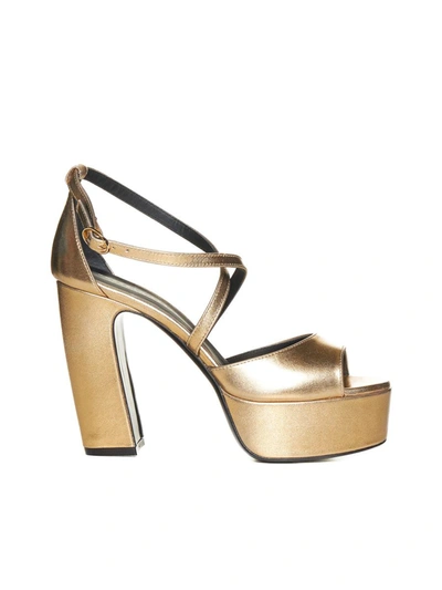 Shop Roberto Festa Sandals In Oro Fondo Nero