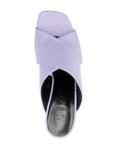 Shop Si Rossi Leather Heel Mules In Lilac