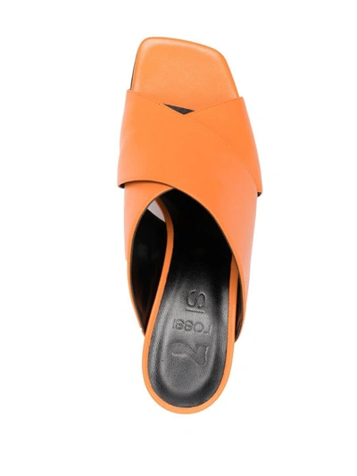 Si Rossi Leather Mules In Orange