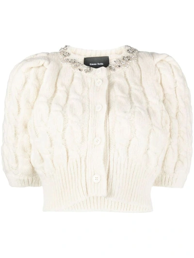 Shop Simone Rocha Sweatshirt In Ivory Pearl Clear