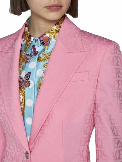 Shop Versace Jackets In Pastel Pink