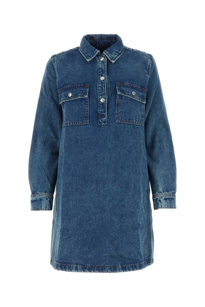 Shop Apc A.p.c. Mia Denim Long In Blue