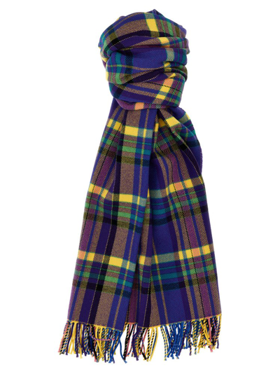 Shop Etro Checked Fringed Edge Scarf In Multi