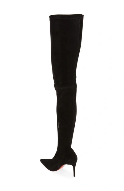 Shop Christian Louboutin Kate Alta Pointed Toe Over The Knee Boot In Bk01 Black