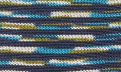 Shop Bugatchi Space Dye Stripe Dress Socks In Navy