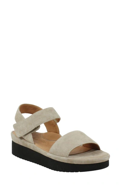 Shop L'amour Des Pieds Abrilla Slingback Platform Sandal In Taupe Suede